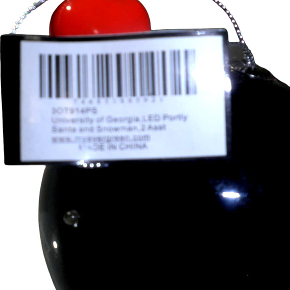 Georgia Bulldogs NCAA Licensed LED Snowman Christmas Ornament, NOS - Picture 7 of 8